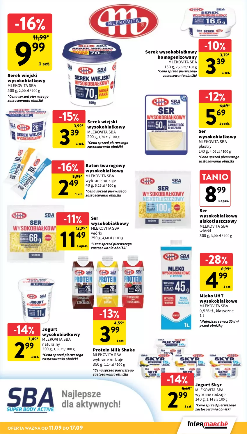 Gazetka promocyjna Intermarche - Gazetka Intermarche - ważna 11.09 do 17.09.2025 - strona 21 - produkty: Baton, Jogurt, Mleko, Mlekovita, Ser, Serek, Serek wiejski, Sok