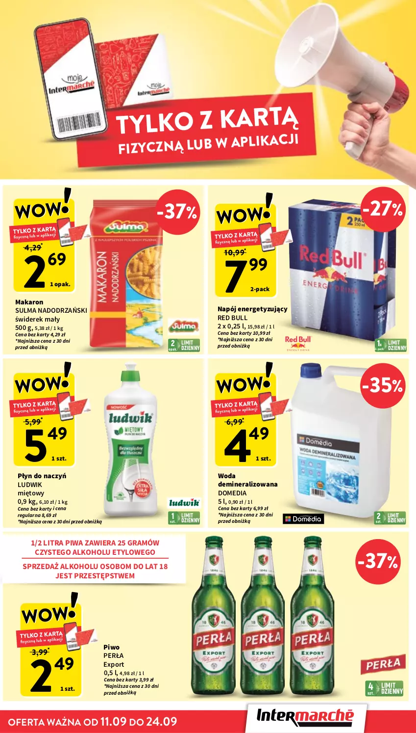 Gazetka promocyjna Intermarche - Gazetka Intermarche - ważna 11.09 do 17.09.2025 - strona 3 - produkty: Gra, Ludwik, Makaron, Napój, Perła, Piwa, Piwo, Por, Red Bull, Woda