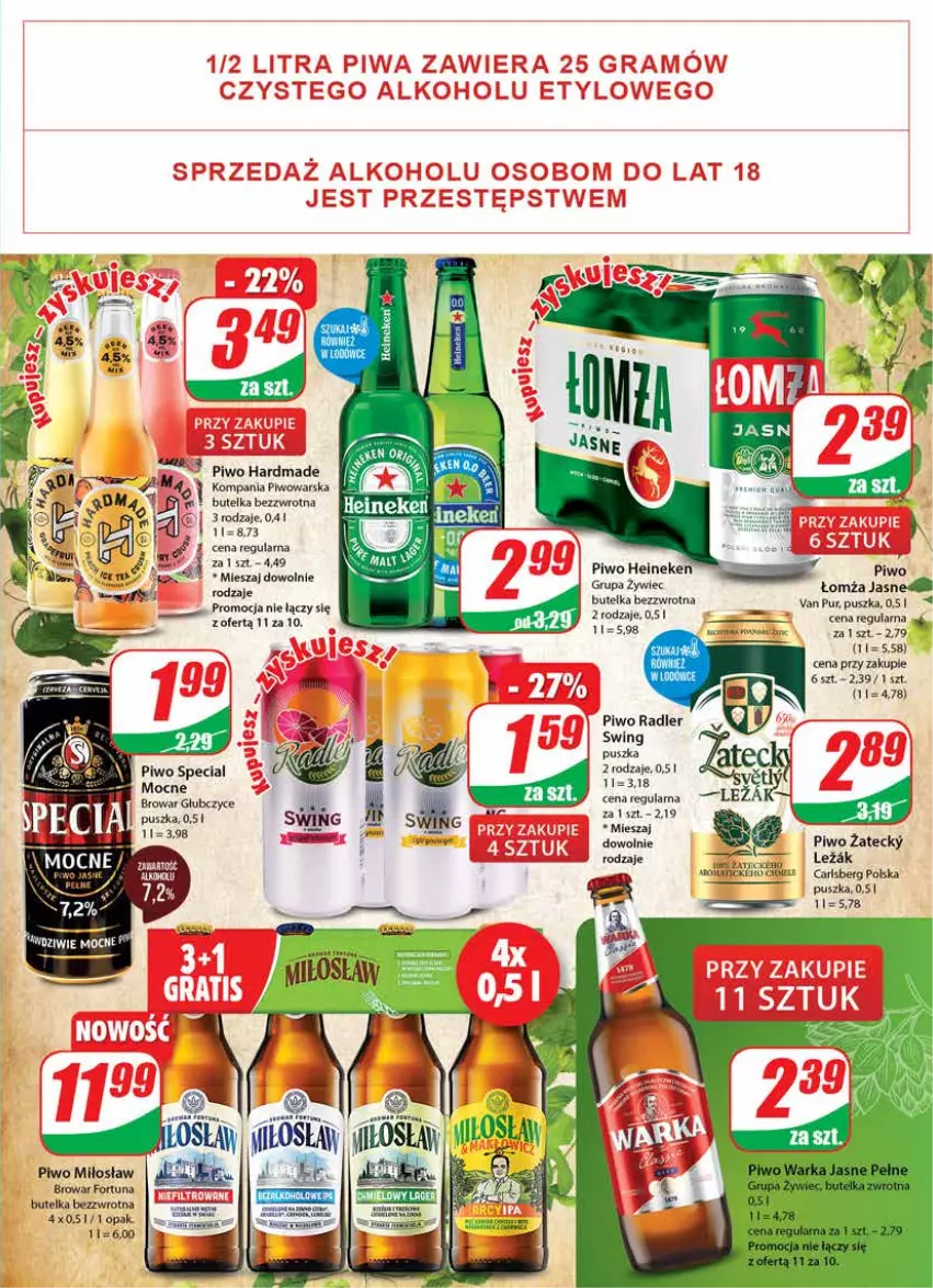 Gazetka promocyjna Dino - Gazetka - ważna 11.05 do 17.05.2022 - strona 17 - produkty: Carlsberg, Fortuna, Gres, Heineken, Piwo, Pur, Radler, Sante