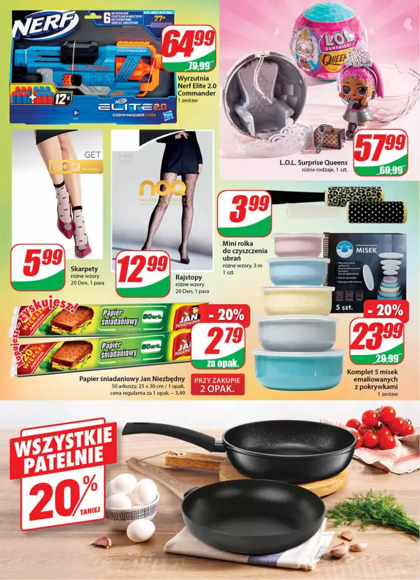 Gazetka promocyjna Dino - Gazetka - ważna 11.05 do 17.05.2022 - strona 20 - produkty: Danio, Jan Niezbędny, Karp, L.O.L., Nerf, Papier, Rajstopy, Top, Wyrzutnia