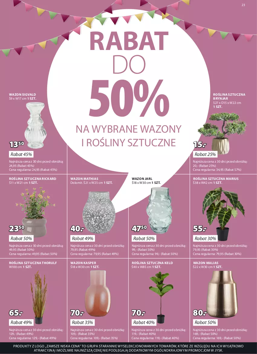 Gazetka promocyjna Jysk - Oferta tygodnia - ważna 25.10 do 12.11.2023 - strona 24 - produkty: Roślina sztuczna, Wazon