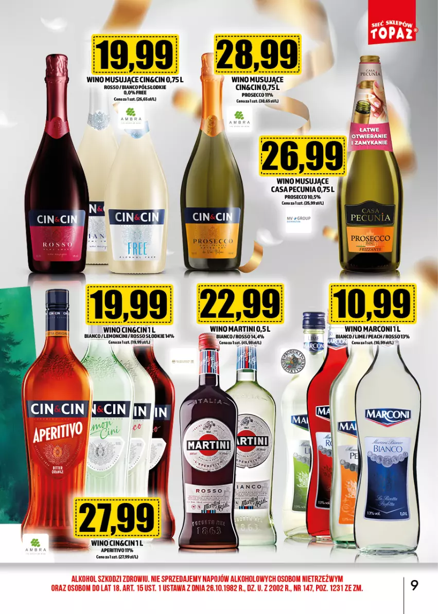 Gazetka promocyjna Topaz - Gazetka - ważna 02.01 do 31.01.2025 - strona 10 - produkty: Martini, Mus, Prosecco, Wino, Wino musujące