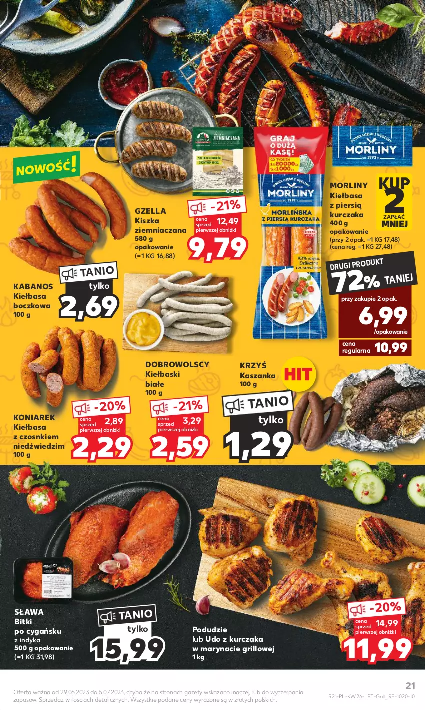 Gazetka promocyjna Kaufland - Gazetka tygodnia - ważna 29.06 do 05.07.2023 - strona 21 - produkty: Grill, Kabanos, Kasza, Kaszanka, Kiełbasa, Kiełbaski białe, Kurczak, Morliny, Udo z kurczaka