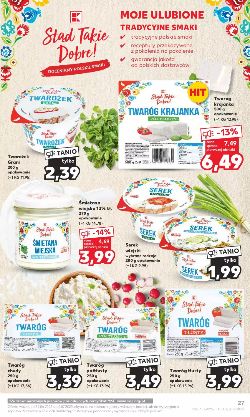 Gazetka promocyjna Kaufland - Gazetka tygodnia - ważna 29.06 do 05.07.2023 - strona 27 - produkty: Gra, Ser, Serek, Serek wiejski, Twaróg, Twaróg chudy, Twaróg półtłusty, Twaróg tłusty