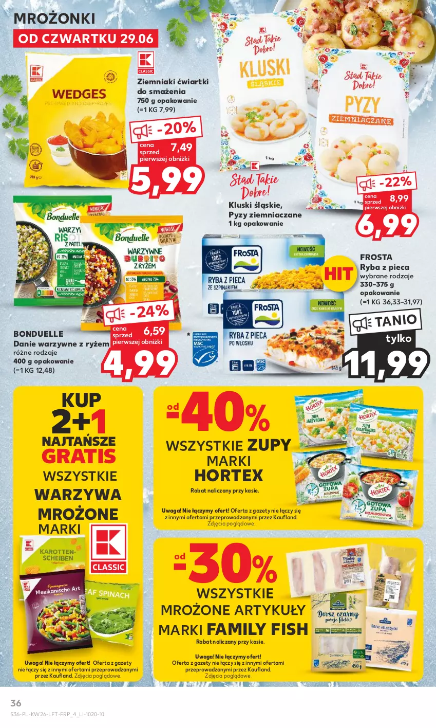 Gazetka promocyjna Kaufland - Gazetka tygodnia - ważna 29.06 do 05.07.2023 - strona 36 - produkty: Bonduelle, Fa, Frosta, Gra, Hortex, Piec, Ryba, Ryż, Waga, Warzywa, Ziemniaki