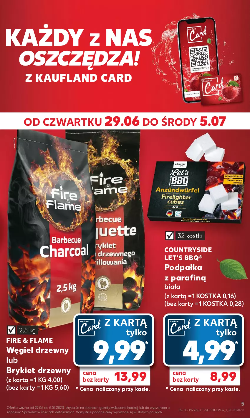 Gazetka promocyjna Kaufland - Gazetka tygodnia - ważna 29.06 do 05.07.2023 - strona 5 - produkty: Brykiet drzewny, Węgiel drzewny