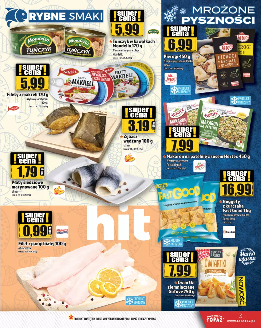 Gazetka promocyjna Topaz - Gazetka - ważna 01.02 do 07.02.2024 - strona 3 - produkty: Dell, Gra, Graal, Hortex, Kawa, Kurczak, Makaron, Olej, Płaty śledziowe, Pur, Sos, Top