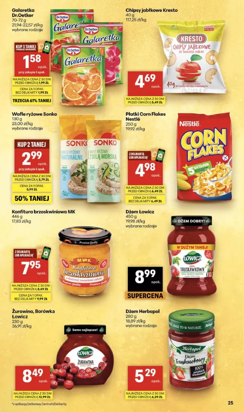 Gazetka promocyjna Delikatesy Centrum - Franczyza DC30 Czwartek - ważna 23.07 do 29.07.2026 - strona 25 - produkty: Borówka, Chipsy, Corn flakes, Dżem, Gala, Galaretka, Herbapol, Konfitura, LG, Rum, Ryż, Sonko, Wafle