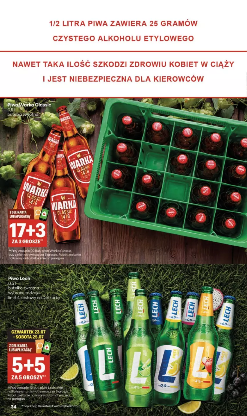 Gazetka promocyjna Delikatesy Centrum - Franczyza DC30 Czwartek - ważna 23.07 do 29.07.2026 - strona 34 - produkty: Gra, Piec, Piwa, Piwo, Rum, Warka