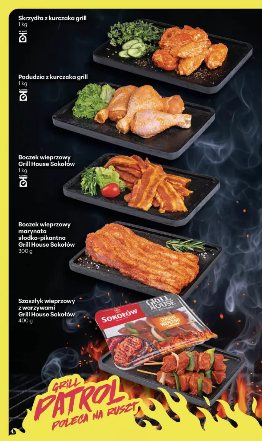 Gazetka promocyjna Delikatesy Centrum - Franczyza DC30 Czwartek - ważna 23.07 do 29.07.2026 - strona 4 - produkty: Boczek, Boczek wieprzowy, Grill, Kurczak, LG, Sok, Sokołów