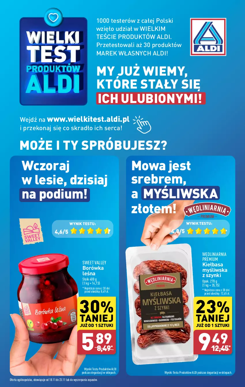 Gazetka promocyjna Aldi - Pełna oferta - ważna 18.11 do 23.11.2024 - strona 10 - produkty: Borówka, Kiełbasa, Ser