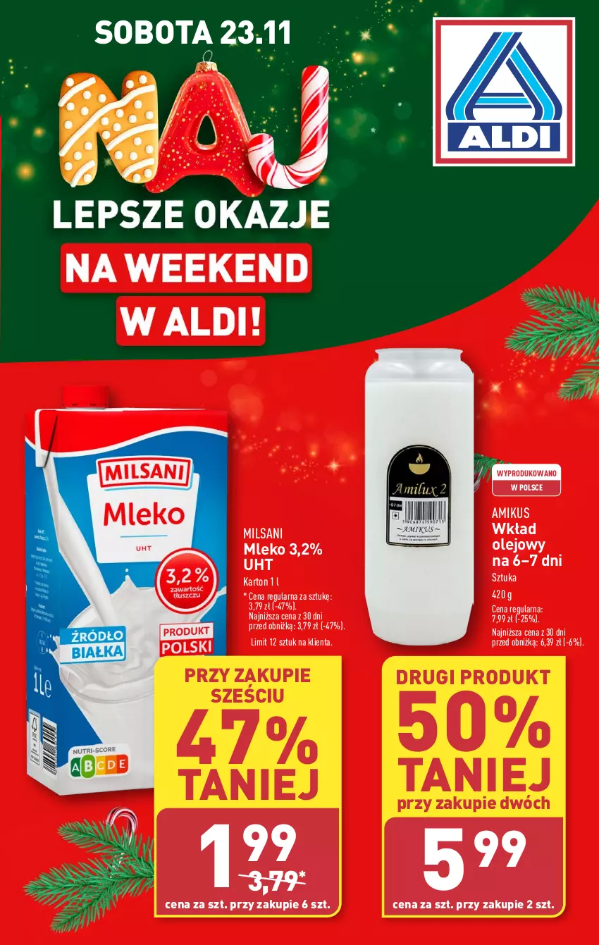 Gazetka promocyjna Aldi - Pełna oferta - ważna 18.11 do 23.11.2024 - strona 3 - produkty: Mleko, Olej, Wkład olejowy