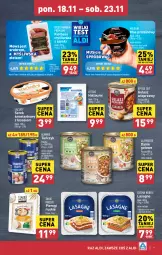 Gazetka promocyjna Aldi - Pełna oferta - Gazetka - ważna od 23.11 do 23.11.2024 - strona 9 - produkty: Pierogi, Sos, Ser, Mus, Serek, Tuńczyk, Lasagne, Kiełbasa, Danie gotowe