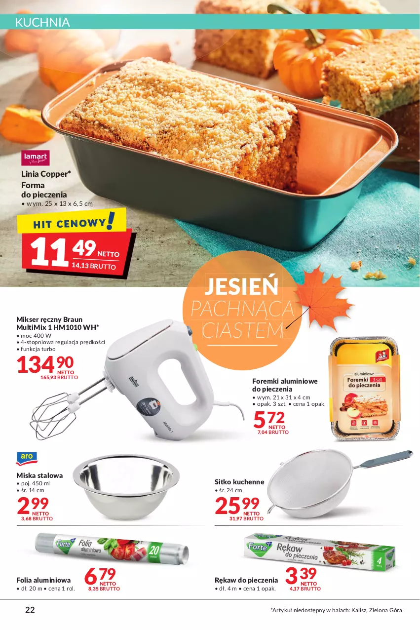 Gazetka promocyjna Makro - [Oferta promocyjna] Artykuły spożywcze i przemysłowe - ważna 16.11 do 29.11.2021 - strona 22 - produkty: Braun, Folia aluminiowa, Foremki, Forma do pieczenia, Kuchnia, Mikser, Mikser ręczny, Miska, Piec, Rękaw do pieczenia, Ser, Sitko, Top