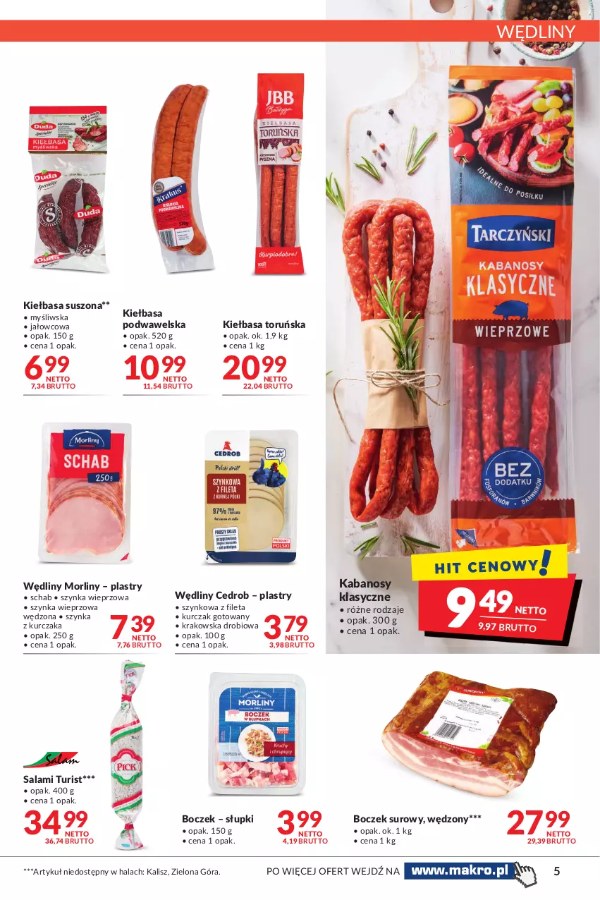 Gazetka promocyjna Makro - [Oferta promocyjna] Artykuły spożywcze i przemysłowe - ważna 16.11 do 29.11.2021 - strona 5 - produkty: Boczek, Kabanos, Kiełbasa, Kiełbasa podwawelska, Kurczak, Kurczak gotowany, Morliny, Salami, Szynka, Szynka wieprzowa, Wawel