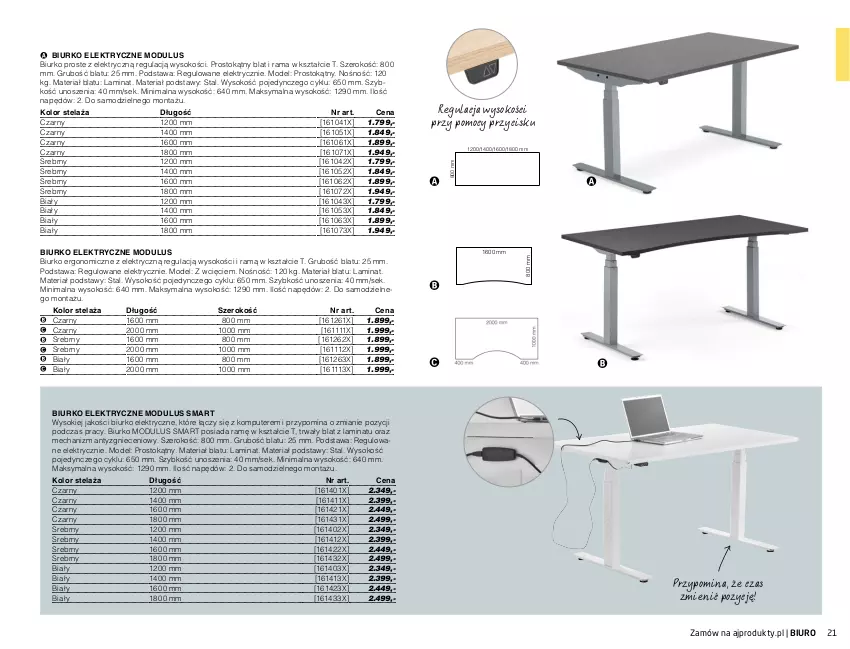 Gazetka promocyjna AJ Produkty - Marzec - ważna 01.03 do 31.03.2021 - strona 21 - produkty: Biurko, Biuro, Komputer, Rama, Sok