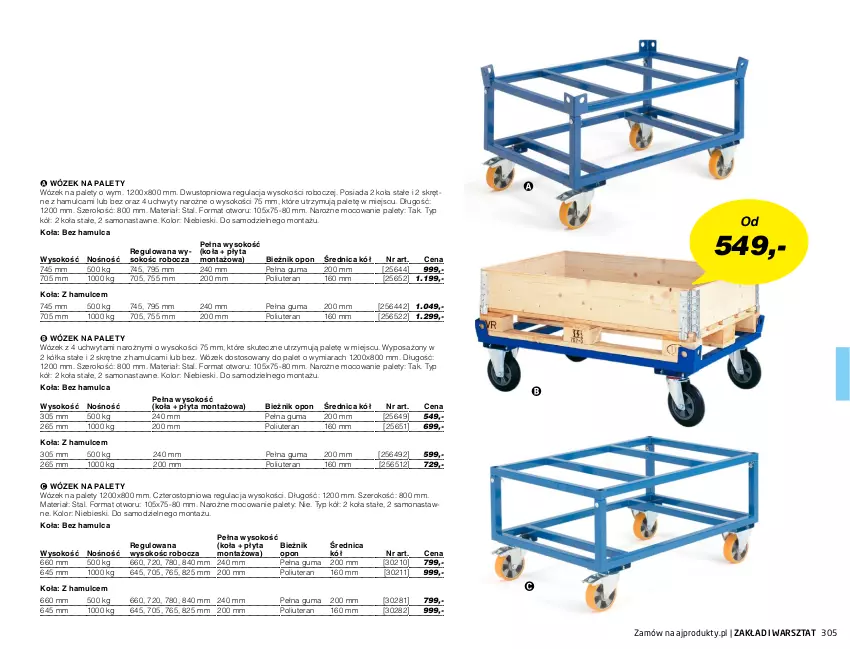 Gazetka promocyjna AJ Produkty - Marzec - ważna 01.03 do 31.03.2021 - strona 305 - produkty: Bieżnik, Płyta, Sok, Tera, Top, Uchwyty, Wózek