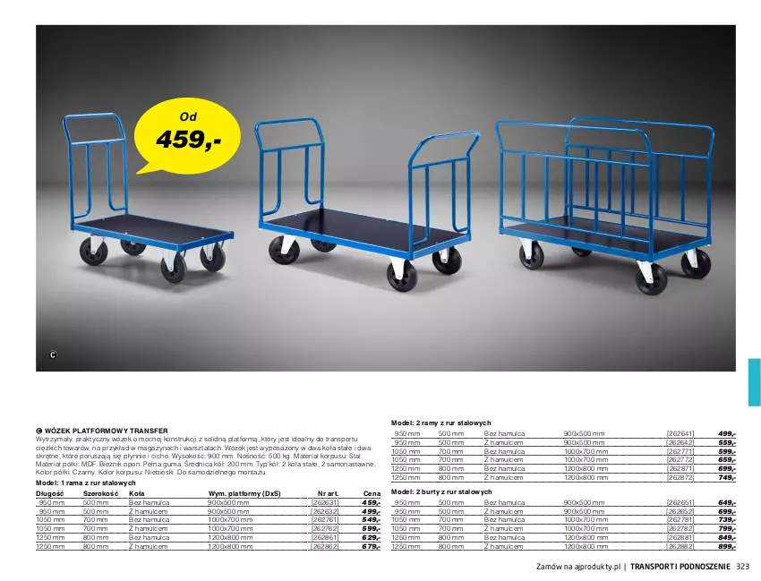 Gazetka promocyjna AJ Produkty - Marzec - ważna 01.03 do 31.03.2021 - strona 323 - produkty: Bieżnik, Por, Rama, Sok, Sport, Tran, Wózek