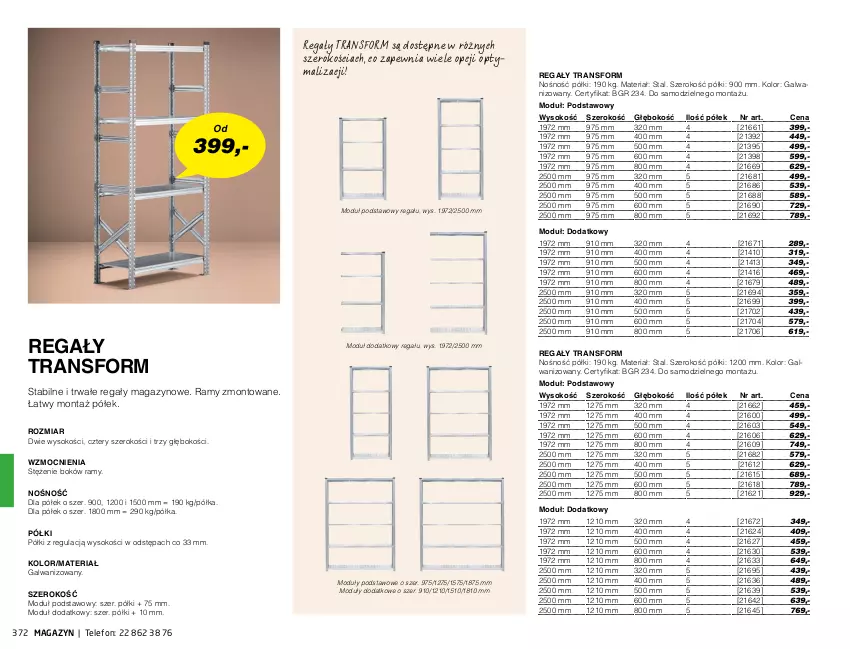 Gazetka promocyjna AJ Produkty - Marzec - ważna 01.03 do 31.03.2021 - strona 372 - produkty: Półka, Regał, Sok, Telefon, Tran