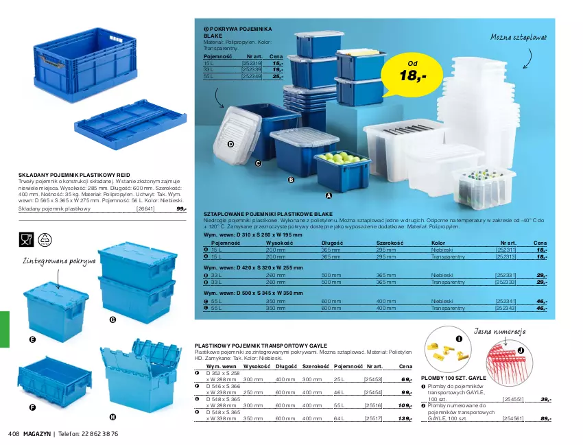 Gazetka promocyjna AJ Produkty - Marzec - ważna 01.03 do 31.03.2021 - strona 408 - produkty: Pojemnik, Pojemnik plastikowy, Pokrywa, Por, Sok, Sport, Telefon, Tran