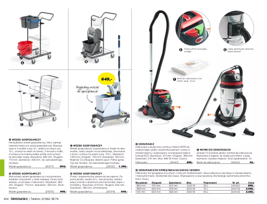 Gazetka promocyjna AJ Produkty - Marzec - ważna 01.03 do 31.03.2021 - strona 414 - produkty: Anew, Bieżnik, Cynk, Kosz, Mop, Odkurzacz, Papier, Sok, Stojak, Telefon, Teleskop, Uchwyty, Wiadro, Worki na śmiec, Worki na śmieci, Wózek