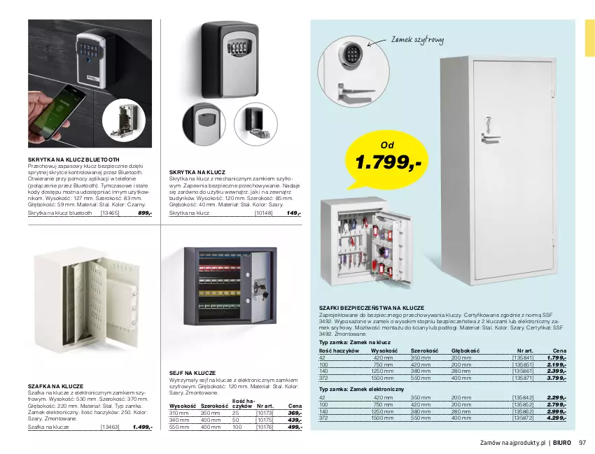 Gazetka promocyjna AJ Produkty - Marzec - ważna 01.03 do 31.03.2021 - strona 97 - produkty: Biuro, Haczyk, Piec, Sejf, Sok, Szafka, Telefon, Top