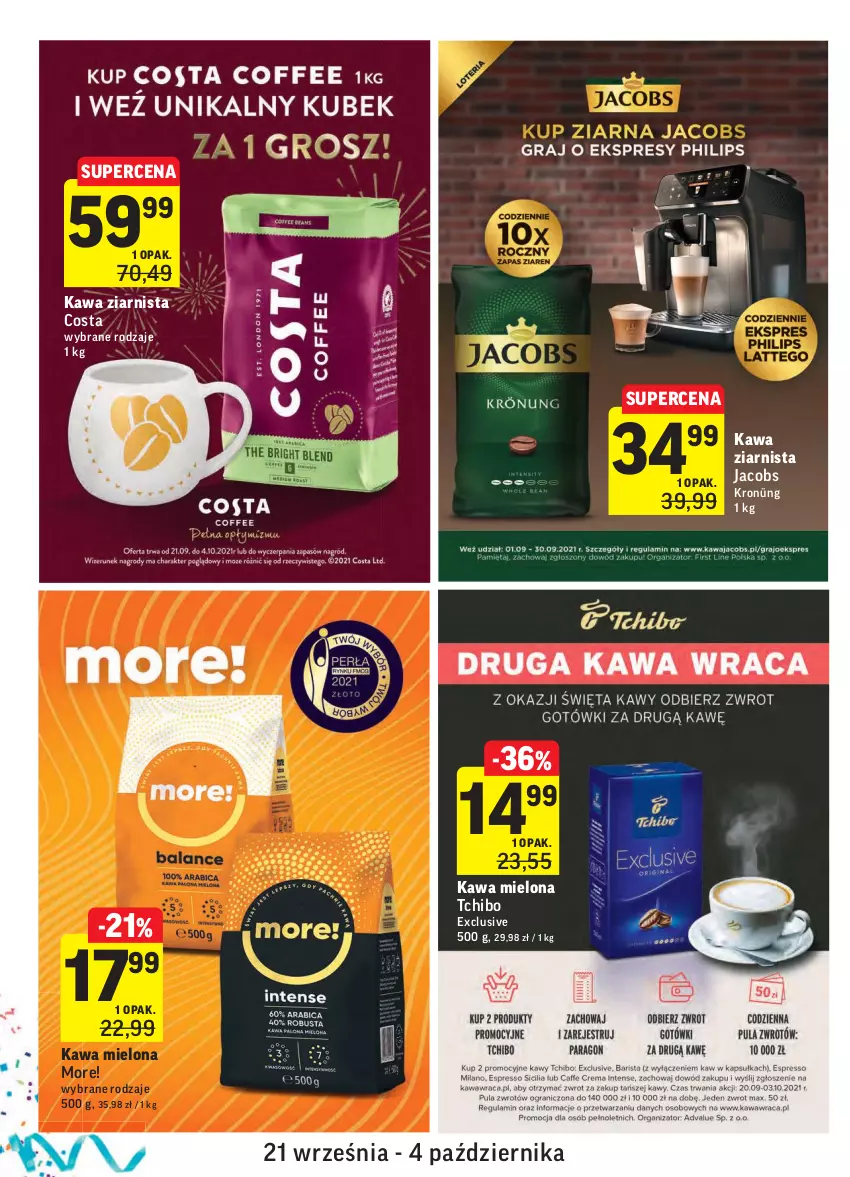 Gazetka promocyjna Intermarche - Gazetka promocyjna - ważna 21.09 do 27.09.2021 - strona 28 - produkty: Jacobs, Kawa, Kawa mielona, Kawa ziarnista, Tchibo