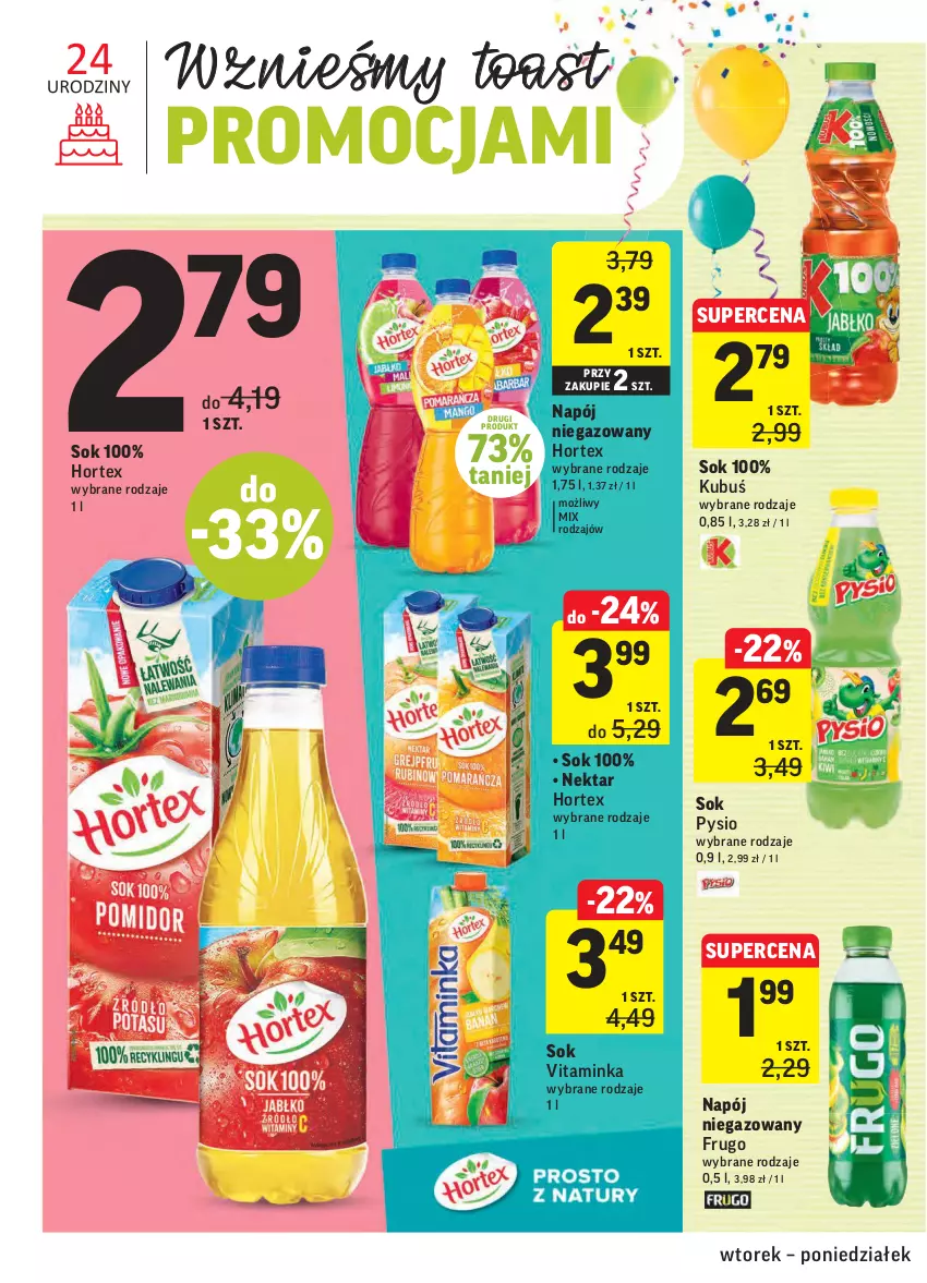 Gazetka promocyjna Intermarche - Gazetka promocyjna - ważna 21.09 do 27.09.2021 - strona 36 - produkty: Hortex, Inka, Kubuś, Napój, Napój niegazowany, Nektar, Sok