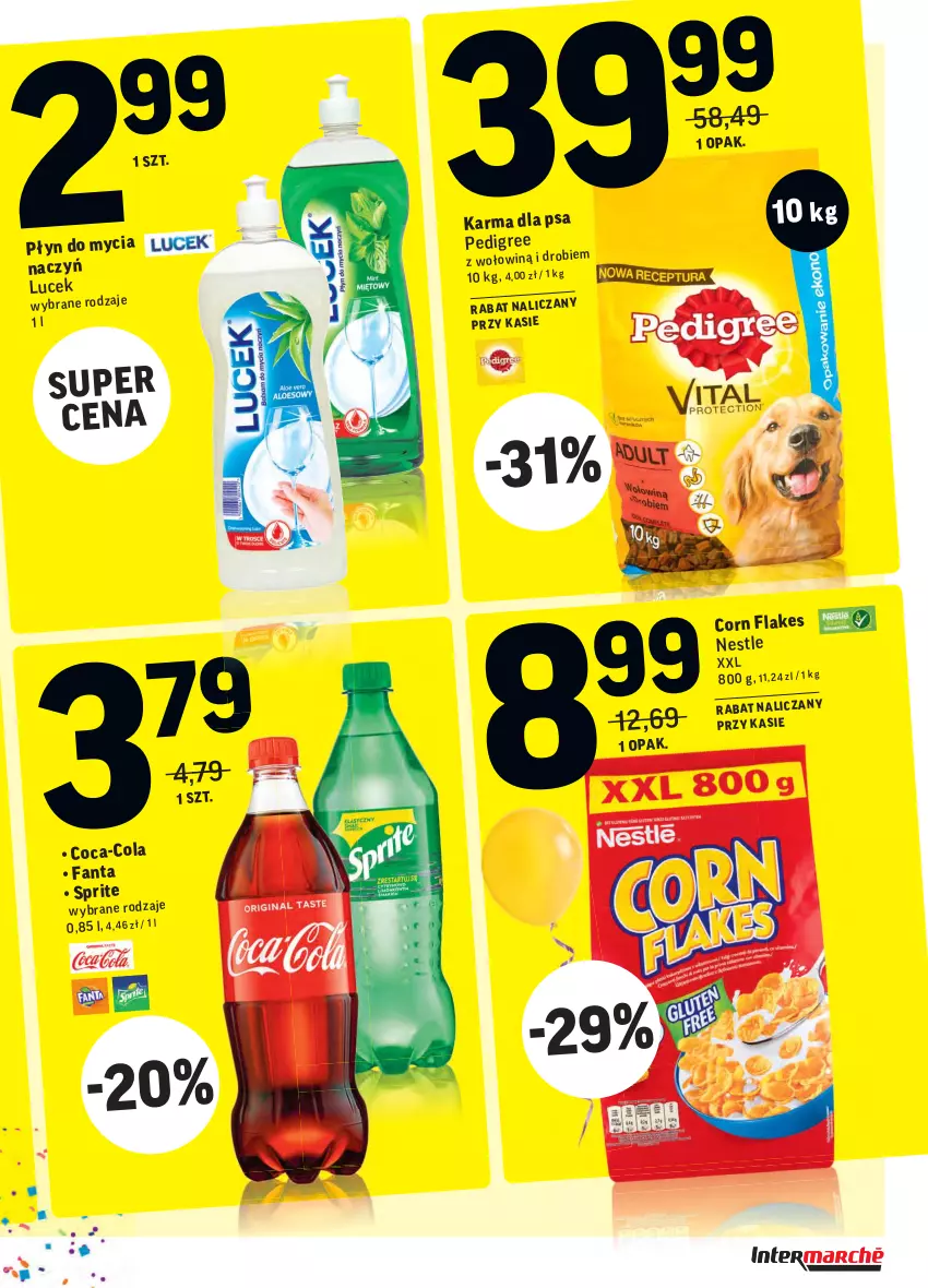 Gazetka promocyjna Intermarche - Gazetka promocyjna - ważna 21.09 do 27.09.2021 - strona 46 - produkty: Coca-Cola, Corn flakes, Fa, Fanta, Pedigree, Sprite