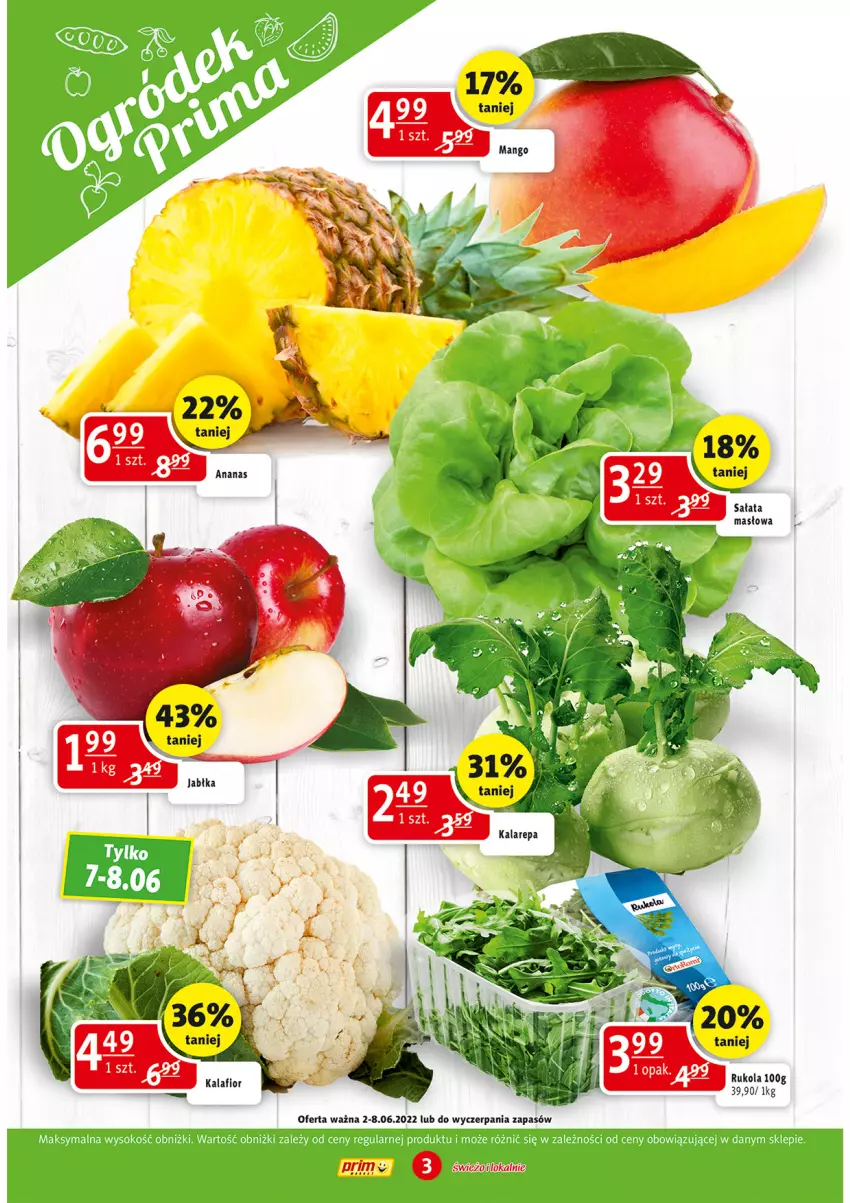 Gazetka promocyjna Prim Market - ważna 02.06 do 08.06.2022 - strona 3 - produkty: Masło, Rukola, Sałat, Sałata masłowa