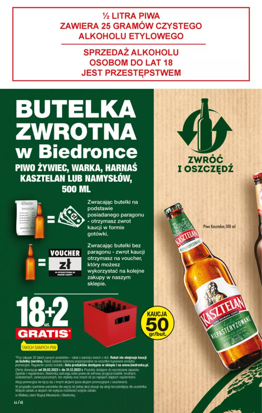 Gazetka promocyjna Biedronka - W tym tygodniu - ważna 28.02 do 05.03.2022 - strona 44 - produkty: Dron, Harnaś, Kasztelan, Namysłów, Olej, Piwo, Warka