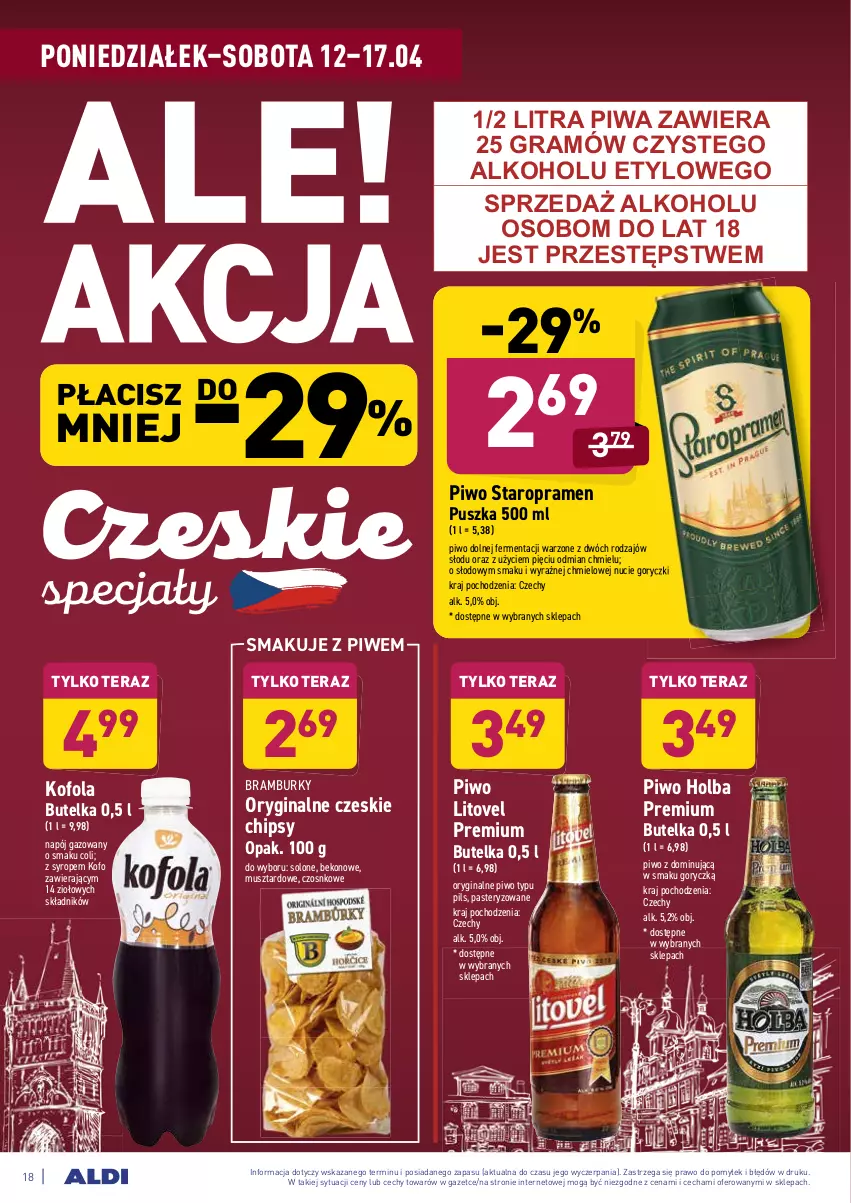 Gazetka promocyjna Aldi - ważna 12.04 do 17.04.2021 - strona 18 - produkty: Beko, Chipsy, Gin, Gra, Mus, Napój, Napój gazowany, Piwa, Piwo, Syrop, Tera