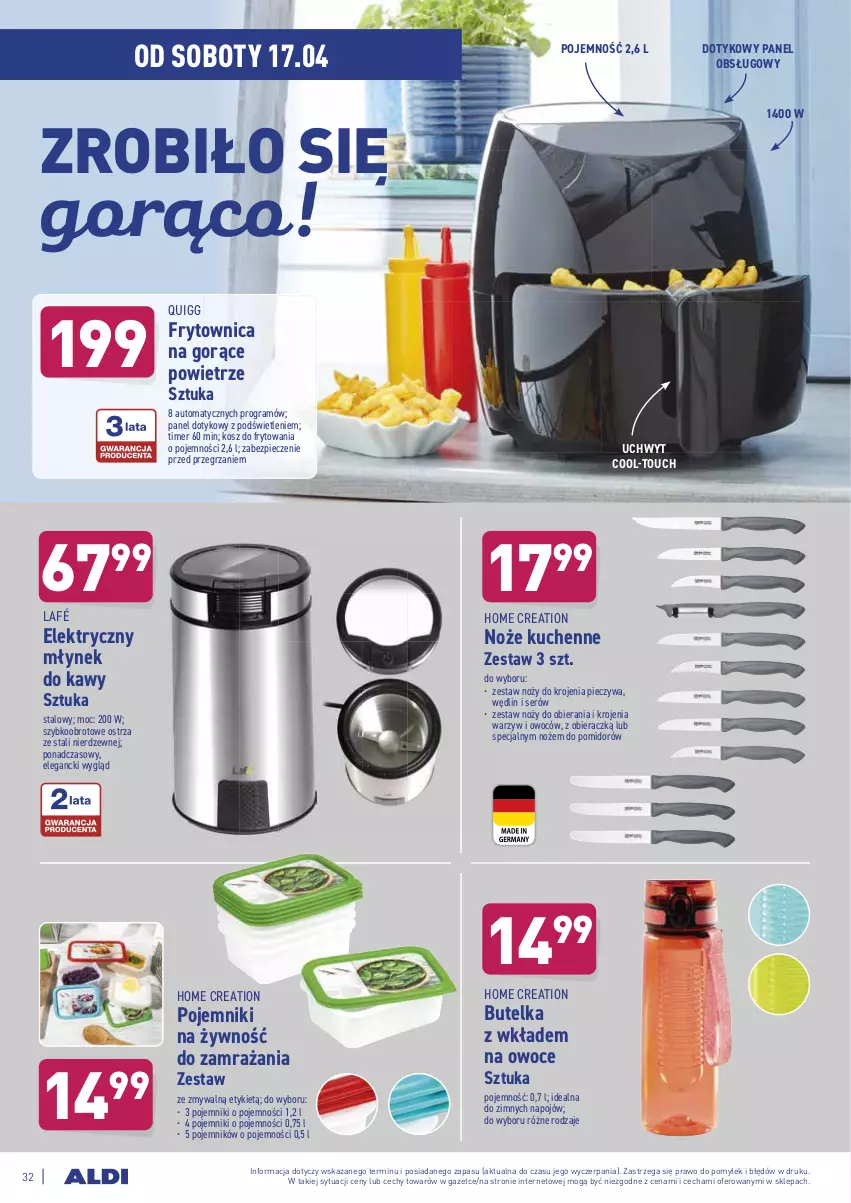 Gazetka promocyjna Aldi - ważna 12.04 do 17.04.2021 - strona 32 - produkty: Gra, Kosz, Młynek, Młynek do kawy, Noż, Owoce, Piec, Pojemnik, Ser