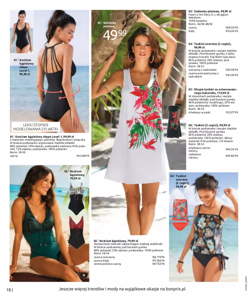 Gazetka promocyjna Bonprix - Letnie kolory - ważna 02.05 do 02.11.2022 - strona 20 - produkty: Bikini, Fa, Figi, Kostium, Miseczka, Sukienka, Top, Wełna, Wkładki