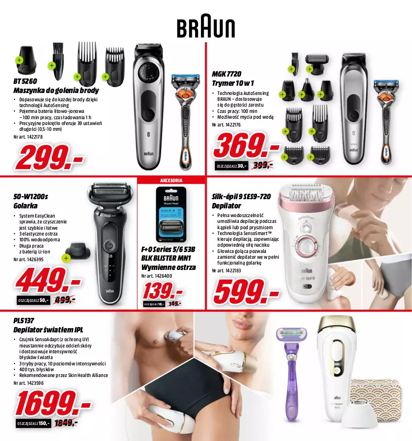 Gazetka promocyjna Media Markt - Gazetka Media Markt - ważna 12.10 do 30.10.2021 - strona 19 - produkty: Bateria, Braun, Cień, Depilator, Golarka, Maszynka, Maszynka do golenia, Por, Ser, Sos, Szynka