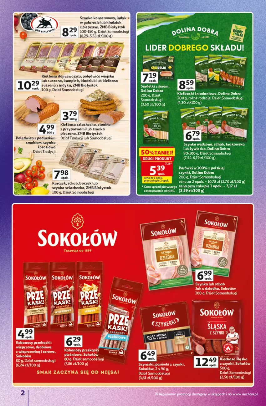 Gazetka promocyjna Auchan - Gazetka Znane Marki Hipermarket Auchan - ważna 11.06 do 17.06.2026 - strona 2 - produkty: Boczek, Danio, Gala, Kiełbasa, Kindziuk, Parówki, Piec, Pieprz, Podlaski, Polędwica, Ser, Serdelki, Szynka, Szynka konserwowa