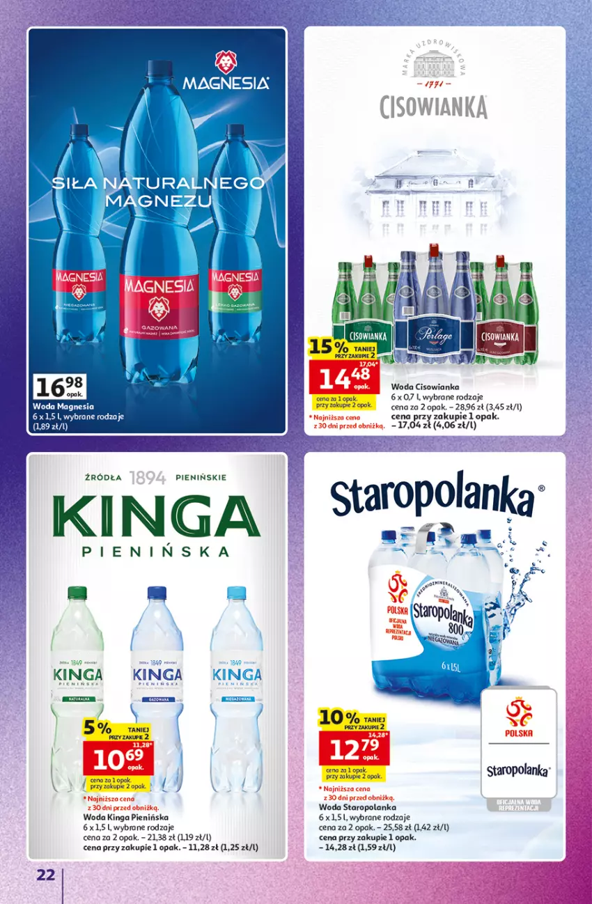 Gazetka promocyjna Auchan - Gazetka Znane Marki Hipermarket Auchan - ważna 11.06 do 17.06.2026 - strona 22 - produkty: Cisowianka, Fa, Staropolanka, Woda