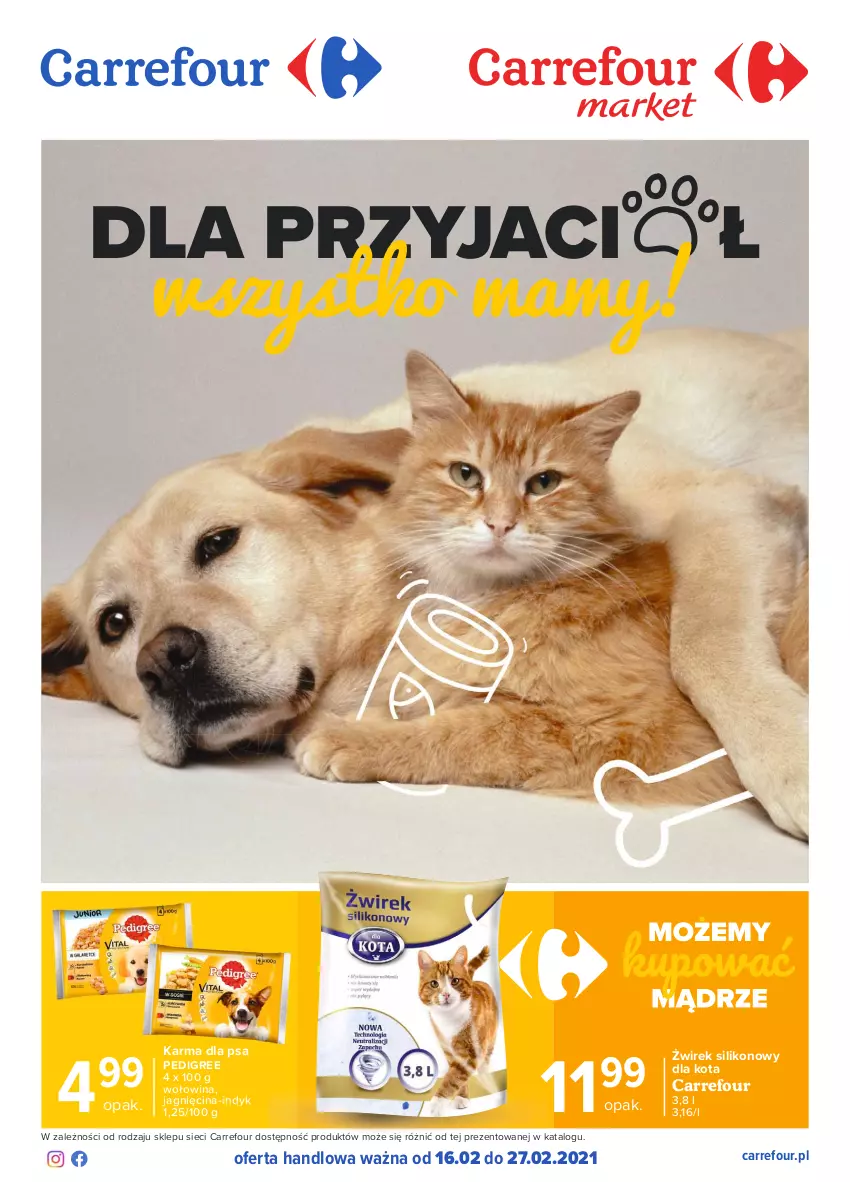 Gazetka promocyjna Carrefour - Gazetka Dla przyjaciół wszystko mamy - ważna 15.02 do 27.02.2021 - strona 1 - produkty: Pedigree, Wołowina