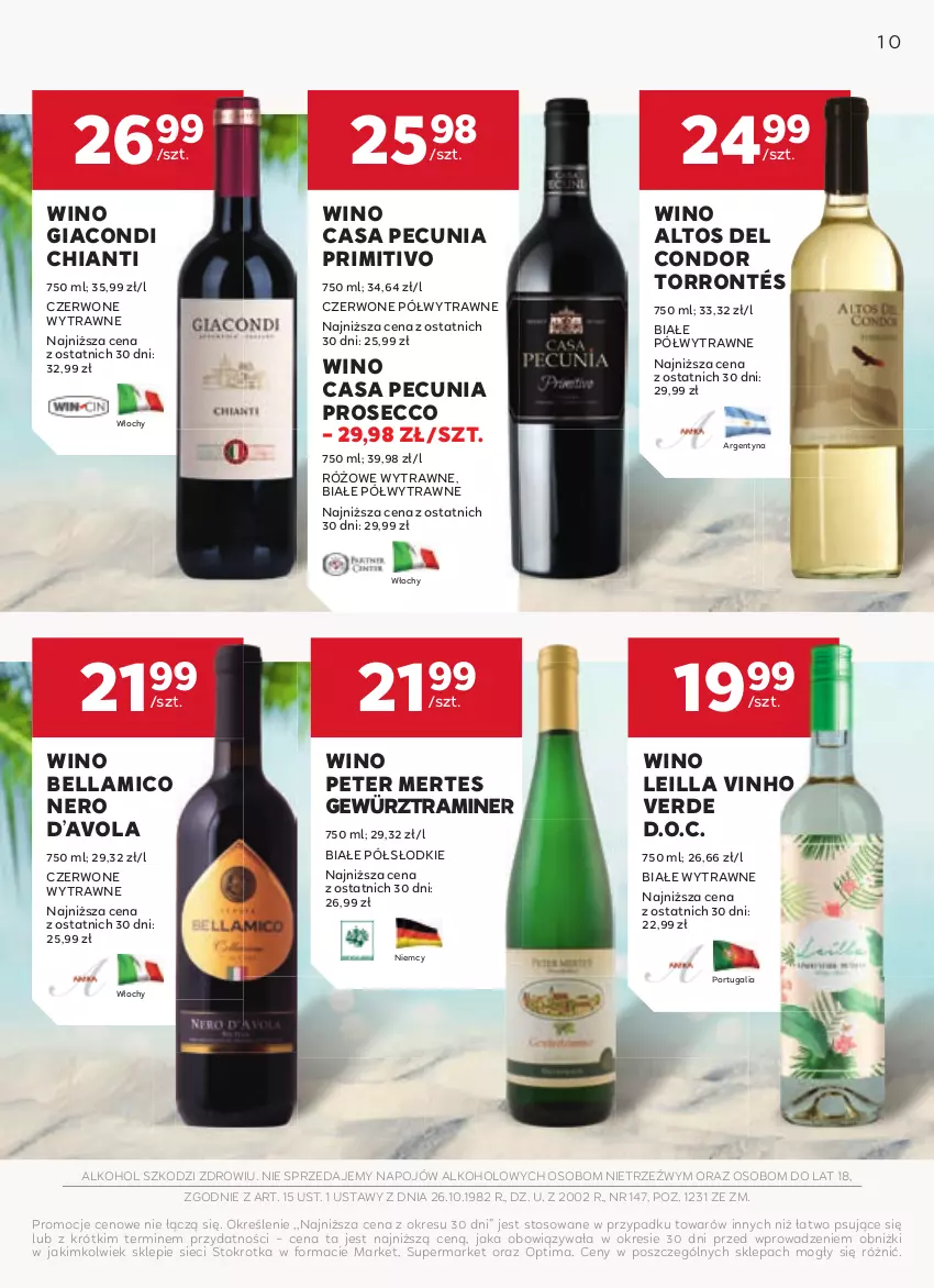 Gazetka promocyjna Stokrotka - W dobrym smaku! - ważna 17.06 do 16.07.2025 - strona 10 - produkty: Bell, Bella, Chia, Chianti, Optima, Por, Prosecco, Wino