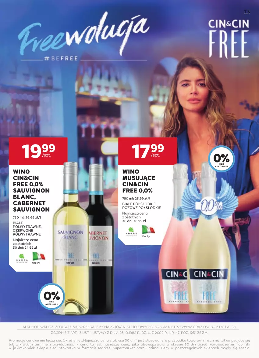 Gazetka promocyjna Stokrotka - W dobrym smaku! - ważna 17.06 do 16.07.2025 - strona 13 - produkty: Cabernet Sauvignon, Mus, Optima, Sauvignon Blanc, Wino, Wino musujące