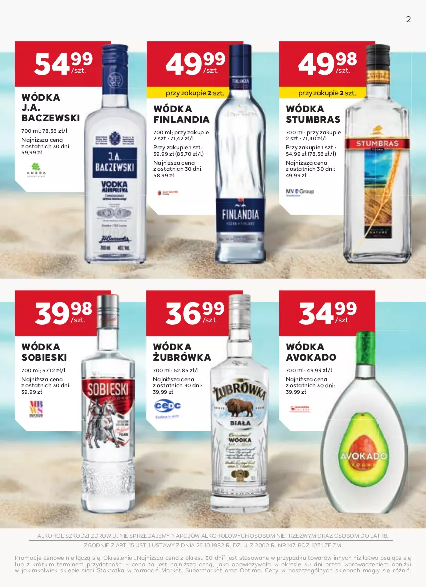 Gazetka promocyjna Stokrotka - W dobrym smaku! - ważna 17.06 do 16.07.2025 - strona 2 - produkty: Finlandia, Optima, Wódka