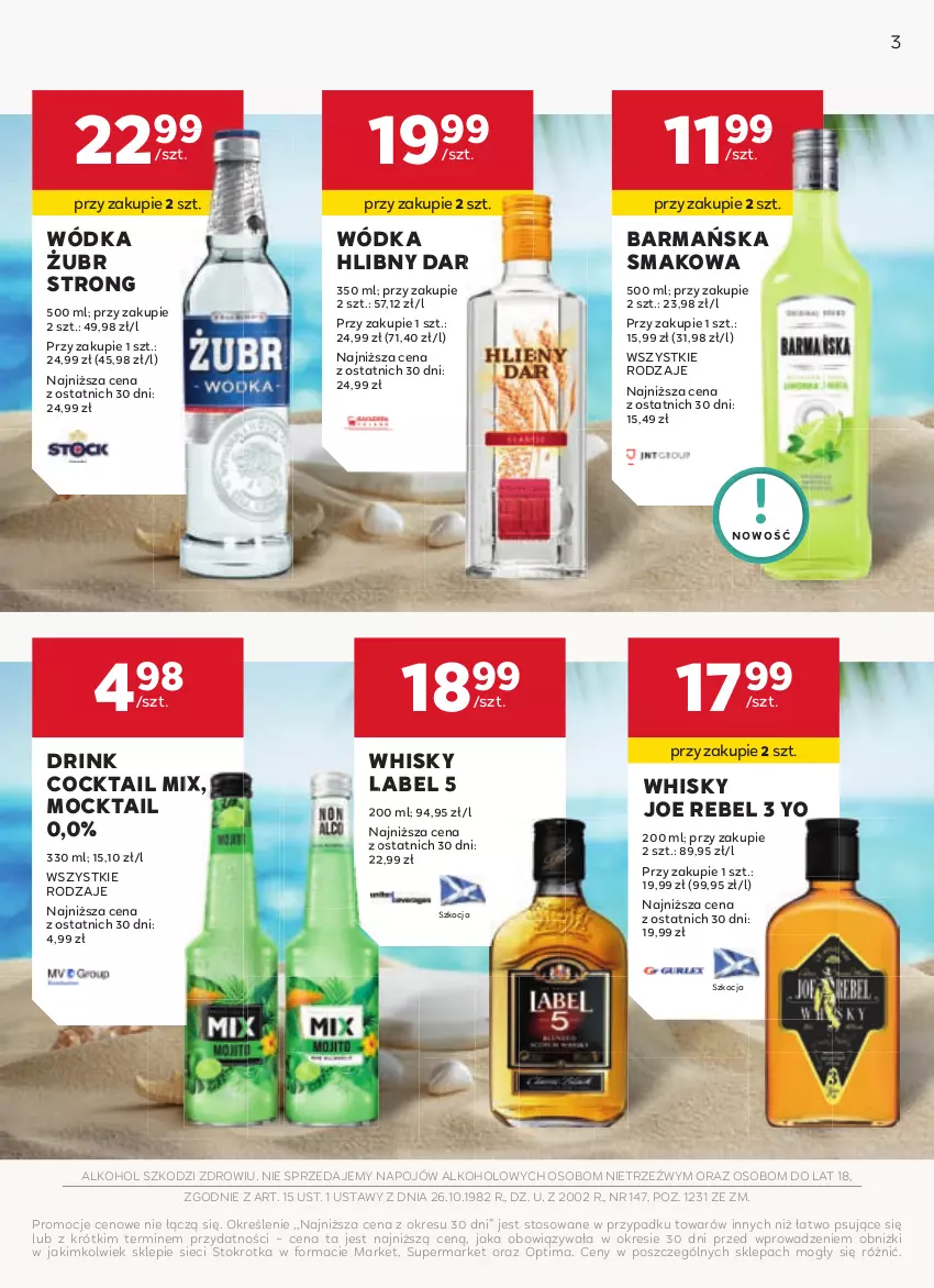 Gazetka promocyjna Stokrotka - W dobrym smaku! - ważna 17.06 do 16.07.2025 - strona 3 - produkty: Koc, Optima, Whisky, Wódka