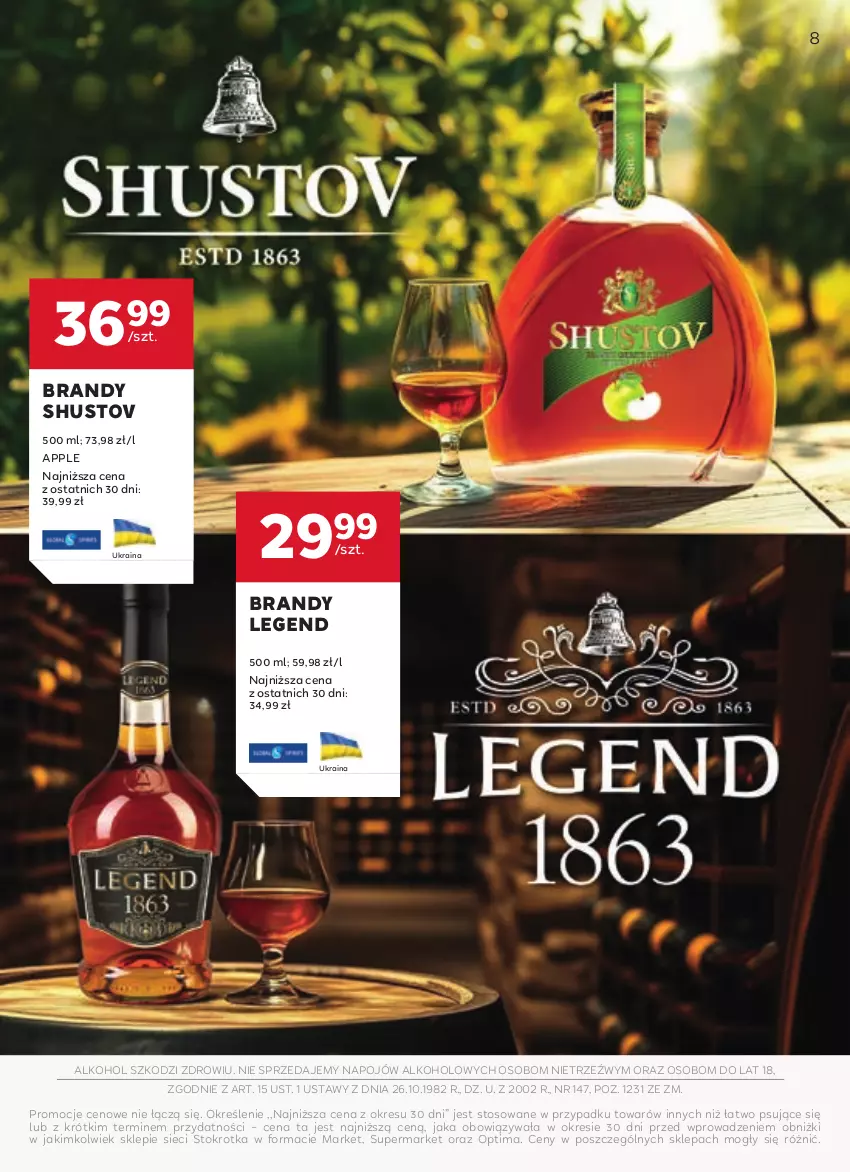 Gazetka promocyjna Stokrotka - W dobrym smaku! - ważna 17.06 do 16.07.2025 - strona 8 - produkty: Brandy, Optima