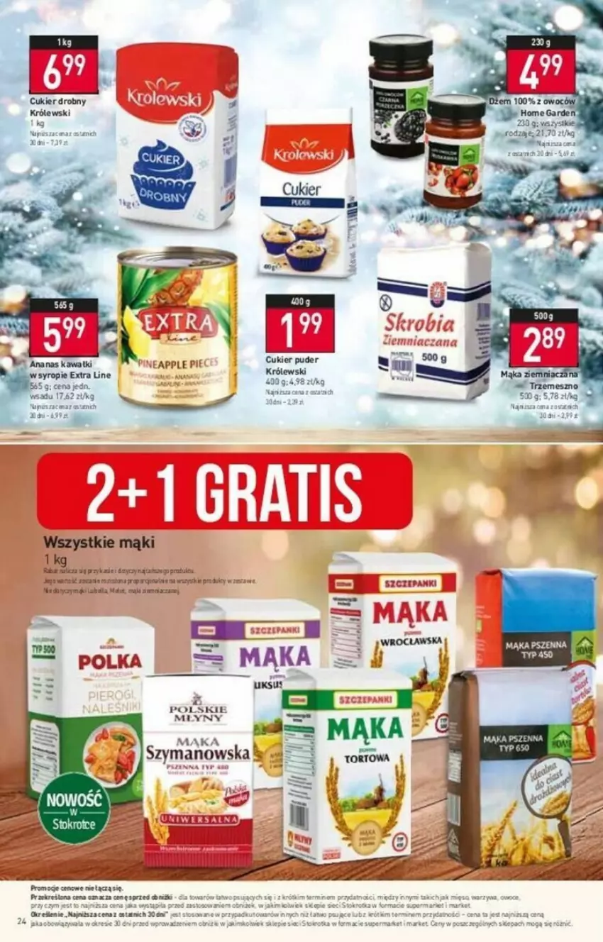 Gazetka promocyjna Stokrotka - ważna 14.12 do 19.12.2023 - strona 17 - produkty: Ananas, Cukier, Cukier puder, Kawa, Królewski, Mąka, Polskie Młyny, Puder, Syrop, Tatra