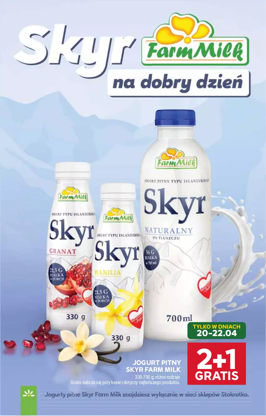 Gazetka promocyjna Stokrotka - Market - ważna 16.04 do 22.04.2026 - strona 18 - produkty: Fa, Farm Milk, Gra, HP, Jogurt, Jogurt pitny