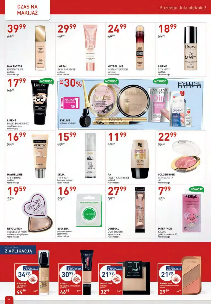 Gazetka promocyjna Drogerie Jawa - ważna 07.10 do 03.11.2021 - strona 4 - produkty: AEG, Bell, Bourjois, Eveline, Fa, Killys, Lirene, Makijaż, Max Factor, Maybelline, Podkład, Puder, Ser