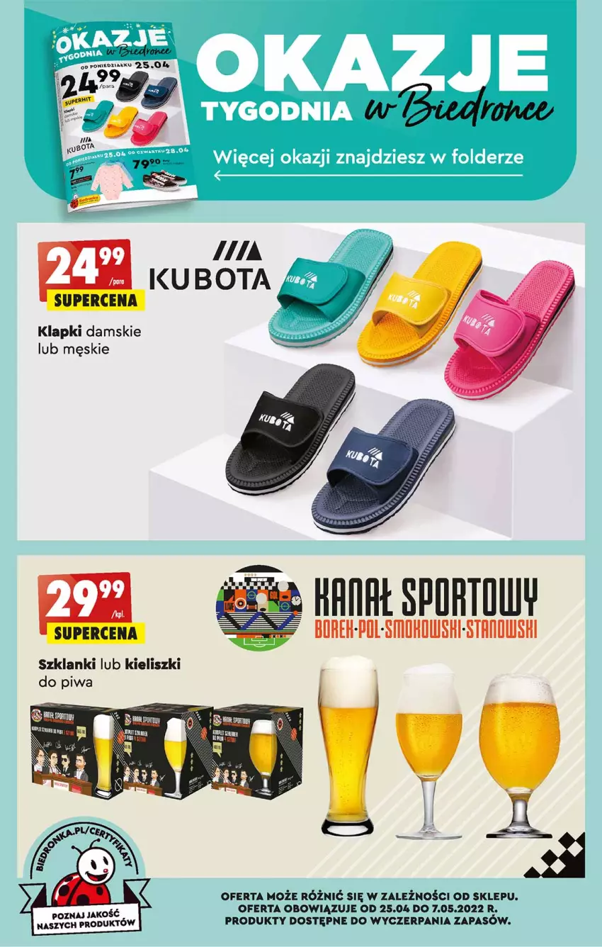 Gazetka promocyjna Biedronka - Ale Tydzień - ważna 25.04 do 02.05.2022 - strona 54 - produkty: Klapki, Piwa, Por, Sport