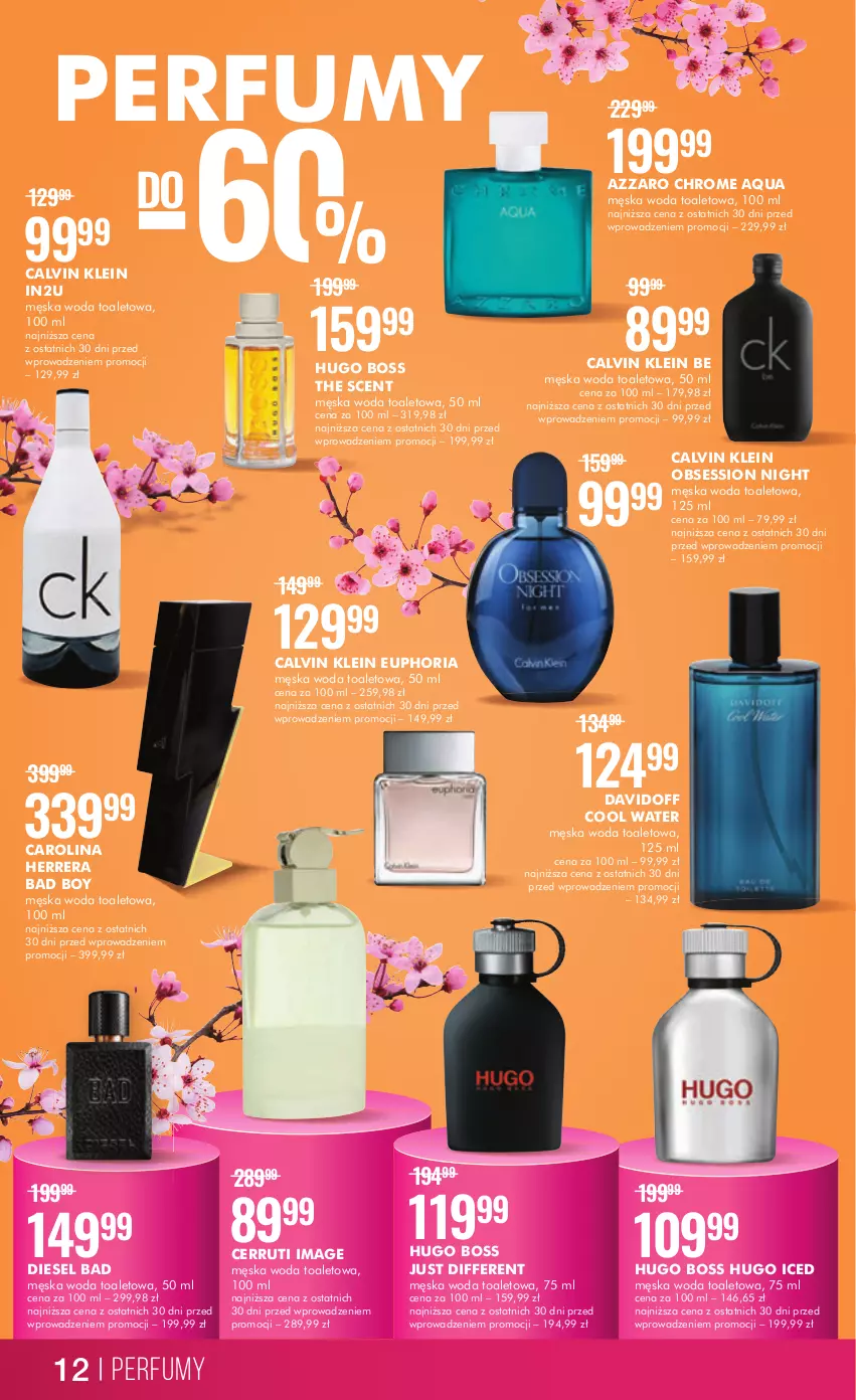 Gazetka promocyjna Super Pharm - Gazetka - ważna 20.03 do 31.03.2023 - strona 12 - produkty: Azzaro, Calvin Klein, Carolina Herrera, Cerruti, Davidoff, Diesel, Hugo Boss, Perfum, SESSIO, Woda, Woda toaletowa