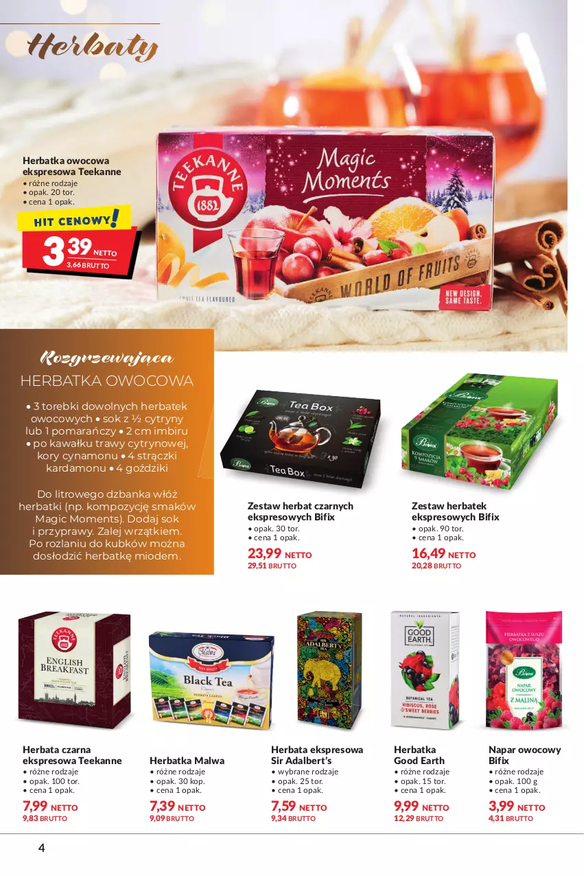 Gazetka promocyjna Makro - [Oferta specjalna] Zimowa moc smaków - ważna 25.01 do 07.02.2022 - strona 4 - produkty: Cytryny, Herbata, Herbata czarna, Imbir, Kawa, Przyprawy, Sok, Teekanne