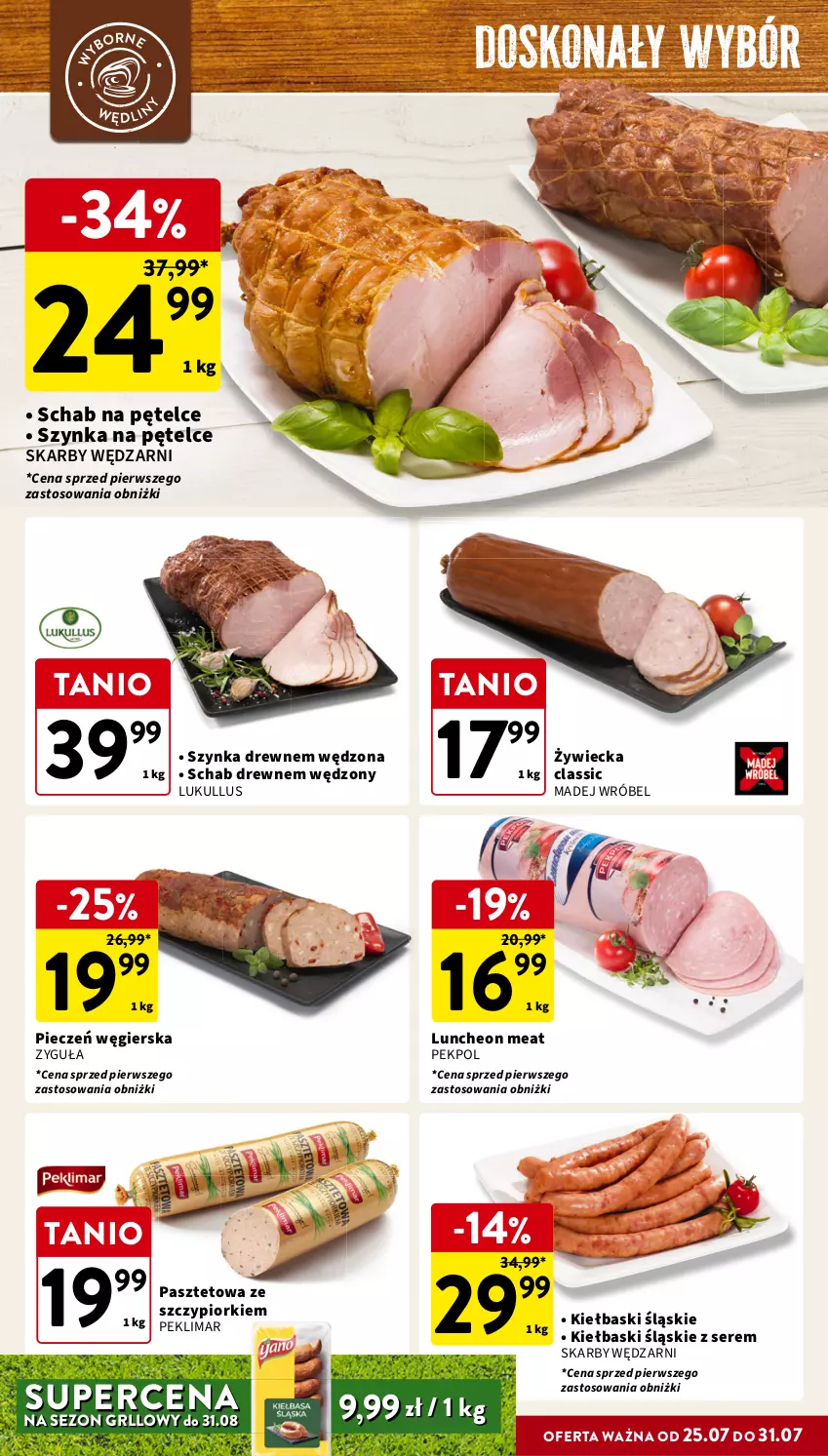 Gazetka promocyjna Intermarche - Gazetka Intermarche - ważna 25.07 do 31.07.2024 - strona 12 - produkty: Kiełbaski śląskie, Madej Wróbel, Pasztet, Pekpol, Piec, Ser, Szynka